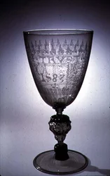Diamantspitzen-graviertes Glas von Giacomo Verzelini, London, 1583